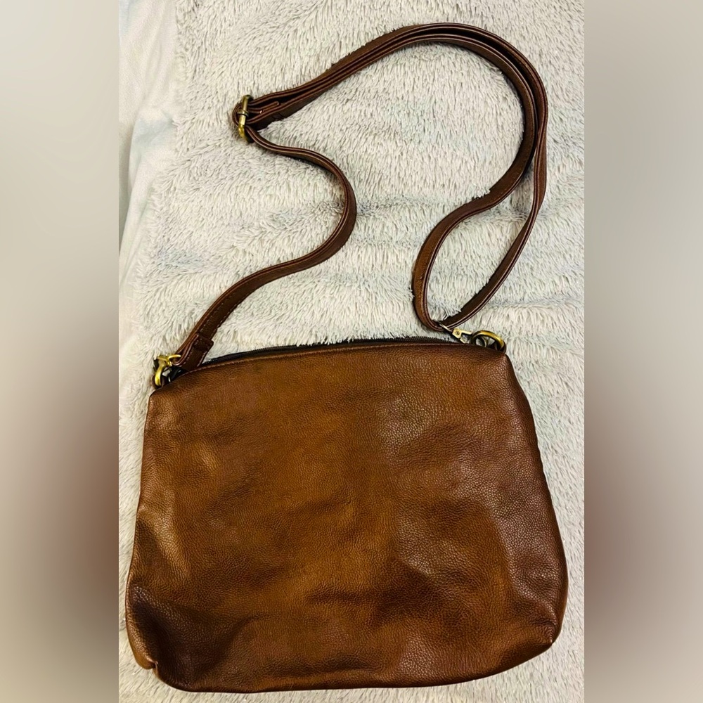 EUC Joy Susan Brown Leather Crossbody Bag